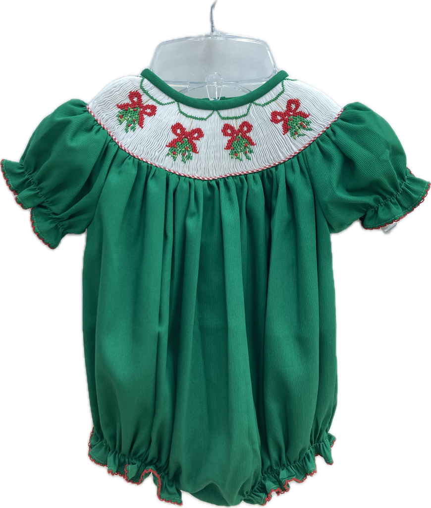 Emmie Mistletoe Smocked Bubble Ana Banana Emmie Mistletoe Smocked Bubble Ana Banana
