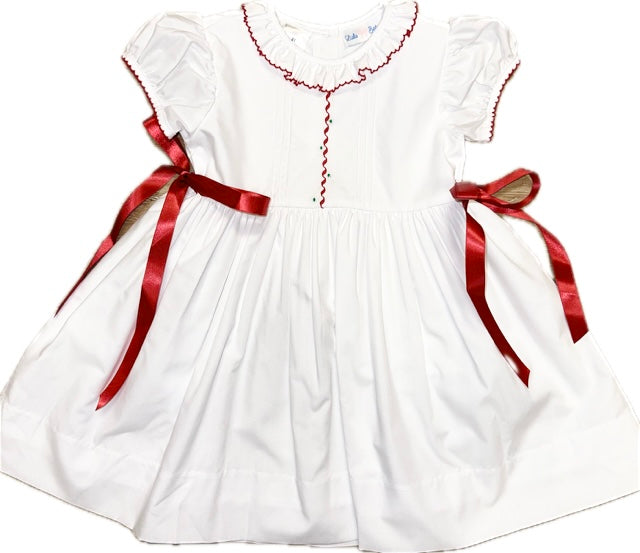 Pintuck Embroidered White Christmas Dress Ana Banana Pintuck Embroidered White Christmas Dress Ana Banana