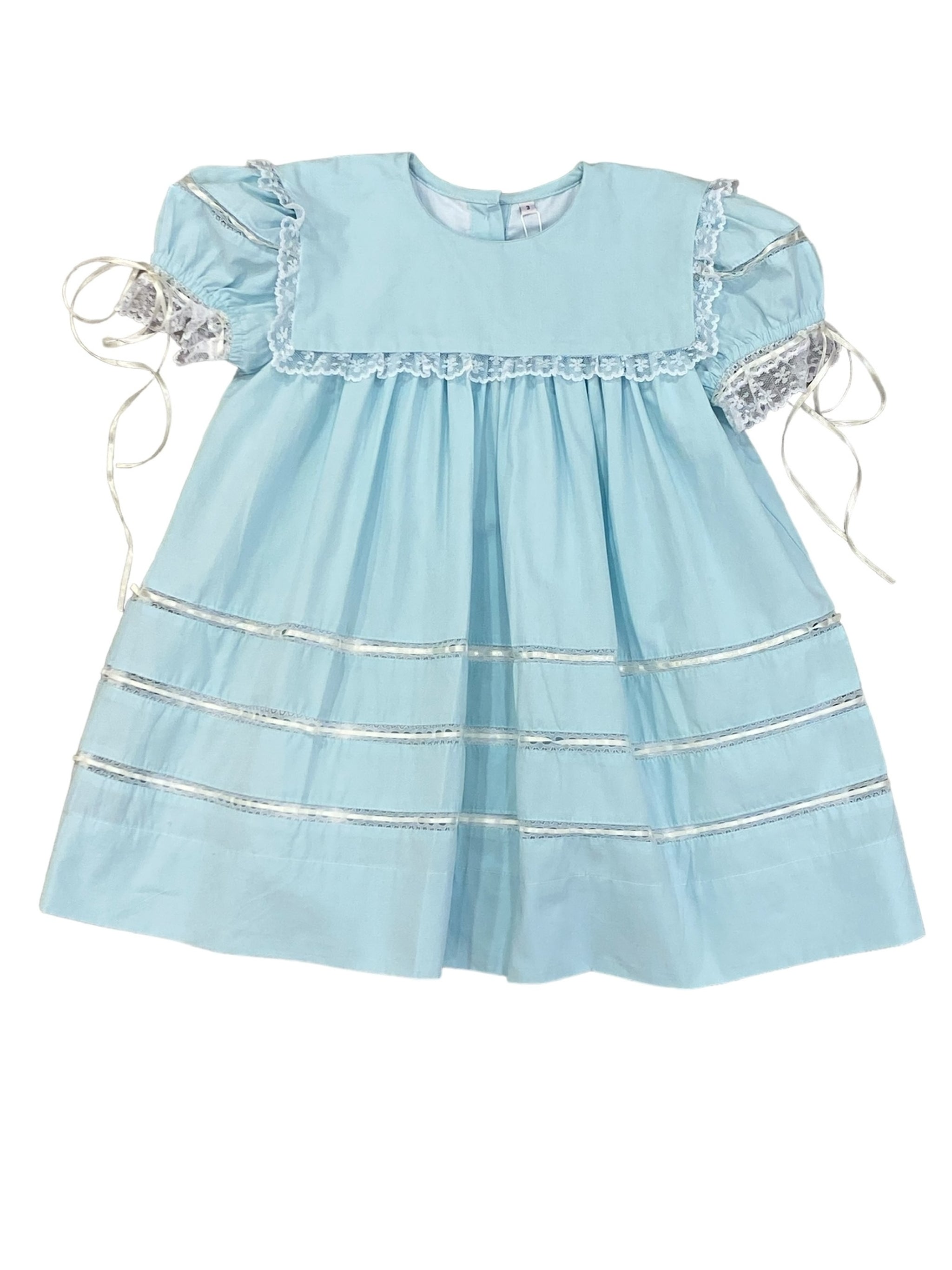 ワンピース Cotton lace ribbon dress Victoria Blue Lace Ribbon Dress – Ana Banana